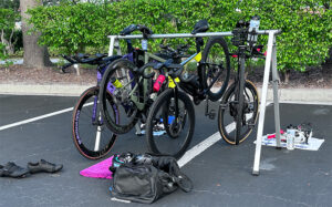 Mini Brick Workout - transition area with bikes